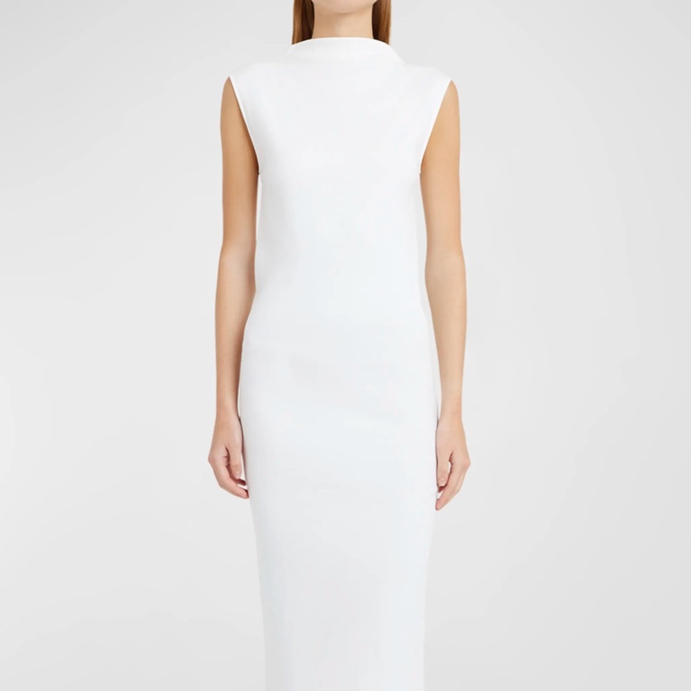 Sleek White Sleeveless Maxi Dress